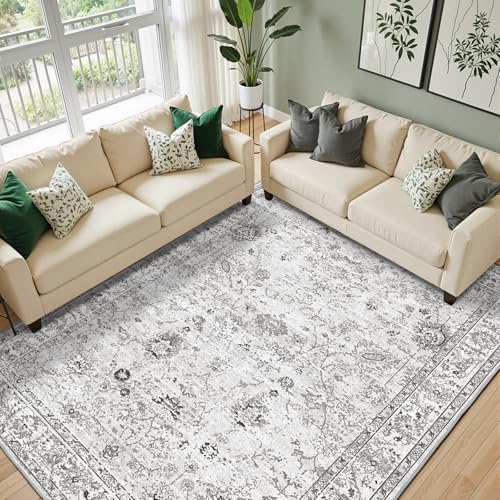 Grey Area Rug 6x9 for Living Room Bedroom - color: Grey/White, size: 6' x 9' (Rectangular)