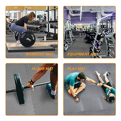 BIG RED ARPM001BK Interlocking Foam Mat Protective Exercise Workout Puzzle Floor Mat Tiles for Home Gym Equipment