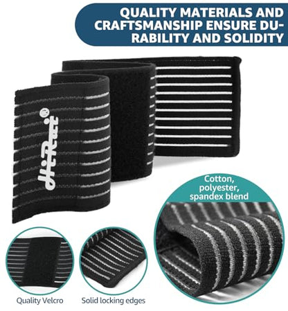 HiRui 2-Pack High-Elastic Wrist Support Straps Wrist Compression Bandage - Wrist Wraps Wristbands for Carpal Tunnel Arthritis Tendonitis Weightlifting Tennis Basketball - Breathable Soft (Black) - color: Black