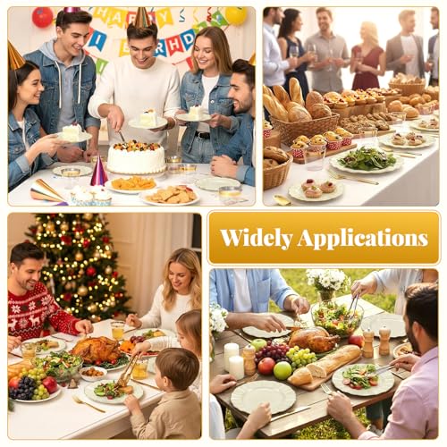 Glowserve 175 Piece Disposable Plastic Plates Dinnerware Set for 25 Guests - color: White