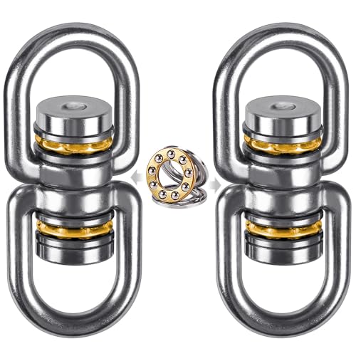 SELEWARE Heavy Duty Bearing Swing Swivel, 360° Rotation Hanging Accessory | Quiet Smooth Rotation, Supports Up to 1200LB, 2 Pack, Durable Design for Swings, Hammocks, Tire Swings and Heavy Bags - color: Swivel Only, 2 Pack