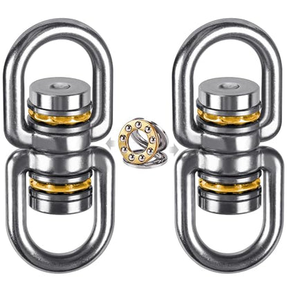 SELEWARE Heavy Duty Bearing Swing Swivel, 360° Rotation Hanging Accessory | Quiet Smooth Rotation, Supports Up to 1200LB, 2 Pack, Durable Design for Swings, Hammocks, Tire Swings and Heavy Bags - color: Swivel Only, 2 Pack