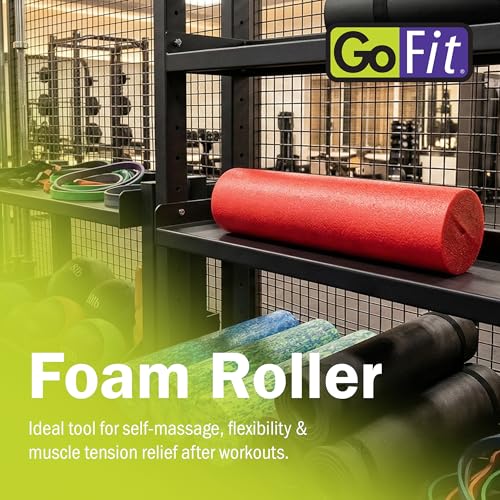 GoFit GoFit Foam Roller with Training Manual - color: Red, size: 18 Inch