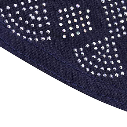 ZGMYC Women Shiny Rhinestones Muslim Hijab Elegant Long Turban Cap Head Wrap Scarf - color: Dark Blue