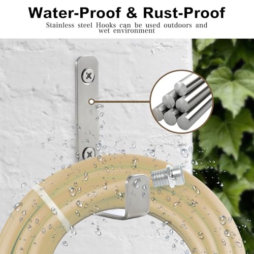 Heavy Duty Hooks, Stainless Steel Hooks for Hanging, Wall Mount Hook, Coat Hook, Wall Hooks Towel Hook Silver Hooks (4 Pack) - color: Silver 4