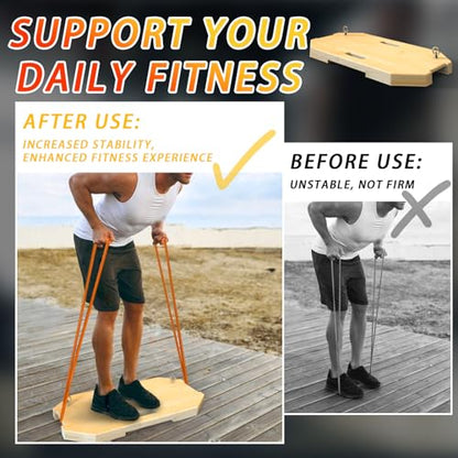J Bryant Bamboo Resistance Band Workout Platform - Complete Set with Tube Bands, Handles, Bar & Loop Hooks for Full-Body Strength, Rehab, Mobility & Functional Training - style: Set B