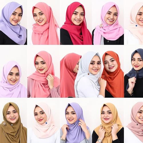 10 PCS No-Snag Pinless Magnetic Hijab Pins Set - Strong Hijab Pins & Scarf Pins, Safety Pins for Muslim Women, Perfect Islamic Gift - color: Classic Matte Blue&Red