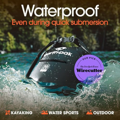 Earth Pak Waterproof Dry Bag - Roll Top Waterproof Backpack Sack Keeps Gear Dry for Kayak with Waterproof Phone Case - color: Black, size: 10L