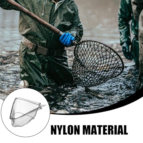 Cabilock Detachable Folding Fishing Net Head Solid Stainless Steel Frame Portable Replacement Net for Lakes Rivers Boats with Strong Tensile Strength and Fish-Friendly Design