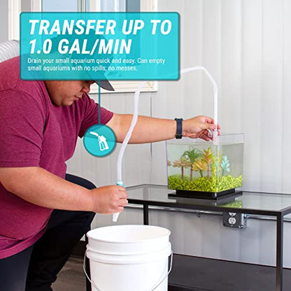 TERA PUMP TRFTCLN-S Nano Aquarium Cleaner for Small Aquariums | Under 10 Gallons - size: Small