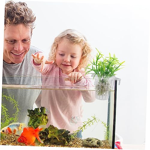 2Pcs Hanging Aquarium Plant Holder Acrylic Aquatic Plant Pots for Freshwater Fish Tank for Live Aquatic Plants Durable and Lightweight Design