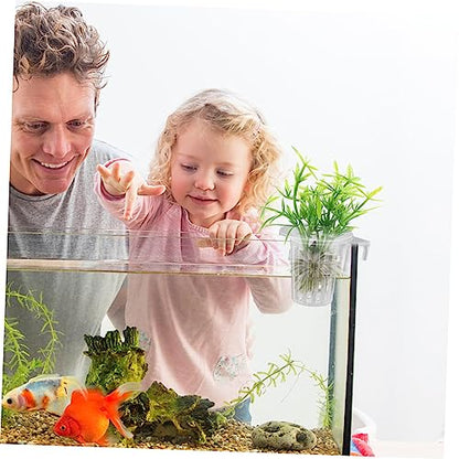 2Pcs Hanging Aquarium Plant Holder Acrylic Aquatic Plant Pots for Freshwater Fish Tank for Live Aquatic Plants Durable and Lightweight Design