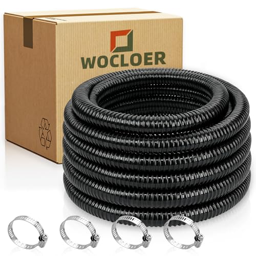 Pond Tubing 1-1/4” × 10 Feet Black Flexible PVC Pond Hose,Garden Pond PVC Tube - Reinforced, Kink-Resistant Tubing for Pumps, Fountains & Waterfalls, with 4 Clamps,1-1/4" Dia - size: 1-1/4 Inch, style: 10FT