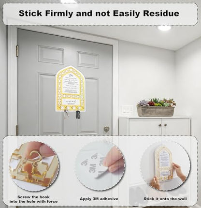 Islamic Key Holder for Wall Islamic Wall Decor & Art Quality Wall-Mounted Key Organizer Exquisite Muslim Gift for Housewarming Eid & Ramadan Home Decorations