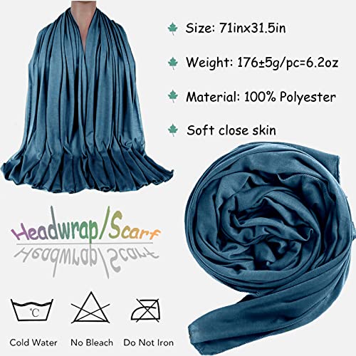 ZRQ 5 Pieces Stretch Jersey Turbans Headwrap Scarf for Black Women Fashion Headwear Boho Extra Long Scarf Soft Breathable Easy Knot Hijab Tie (Black,Pink,Olive Green,Deep Ha Tsing,Dark Grey) - color: Black,Pink,Olive Green,Deep Ha Tsing,Dark Grey