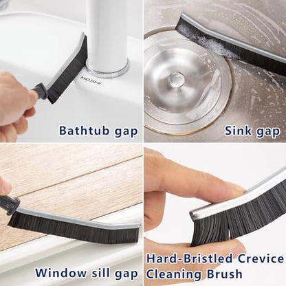 CRAFNEW 12Pcs Crevice & Gap Cleaning Brush, Detail Groove Cleaner Brushes | Ideal for cleaning bathrooms, kitchens, window grooves, corners, sinks, showers, faucets, bathtubs, gas stoves and tiles