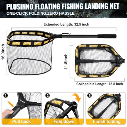 PLUSINNO Fishing Gear,Fsihing Backpack with Floating Fishing Net,Tackle Boxes,Waterproof Fishing Tackle Bag,Fishing Gifts for Men - color: Khaki Camo Backpack With Fishing Net