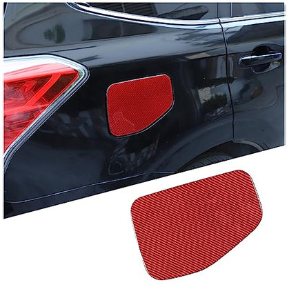 Real Carbon Fiber Fuel Filler Gas Tank Cap Trim Cover Compatible with Subaru Forester 2013-2018, Fuel Filler Cap Anti-Scratch Protection Trim Sticker Accessories (Red) - style: Red