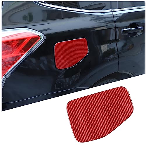 Real Carbon Fiber Fuel Filler Gas Tank Cap Trim Cover Compatible with Subaru Forester 2013-2018, Fuel Filler Cap Anti-Scratch Protection Trim Sticker Accessories (Red) - style: Red
