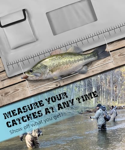 ARCFOX Live Fish Bag Weigh in Bag 28x17in Gray, Tournament Fishing, Detachable Mesh Liner, Waterproof, Leakproof, Airtight Zipper, Inflatable/Drain Valve, Oxygen Machine Storage Pocket, Measure Scale