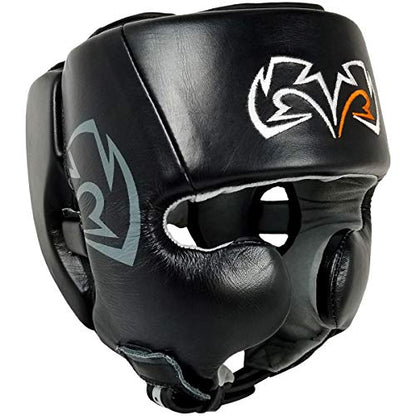 RIVAL Boxing RHG20 Traditional Headgear - Microfiber Inner Lining, Quick and Easy Adjustment, and Dual Density Foam Padding - color: Black/Black, size: Large