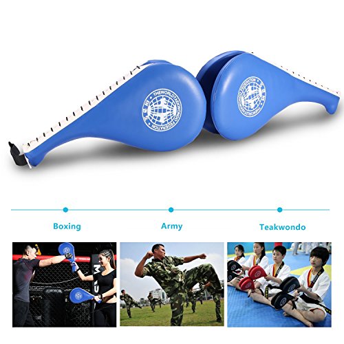 Yosoo 1 Pair of Taekwondo Double Kick Pad Target Tae Kwon Do Karate Kickboxing Training TKD Kicking Pad Practice Kick Target Training Double Face Kick Foot Pad Martial Arts Equipment
