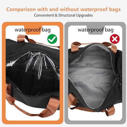 BESMART Gym Bags for Men with Side Pocket，38L Large Sports Gym Duffle Bag | Adjustable Strap&Shoe Compartment, Waterproof, Spacious, Wet Pocket, Durable Duffel Bag for Gym,Travel, Fitness,Black/Brown - color: Black-brown with TPU pocket