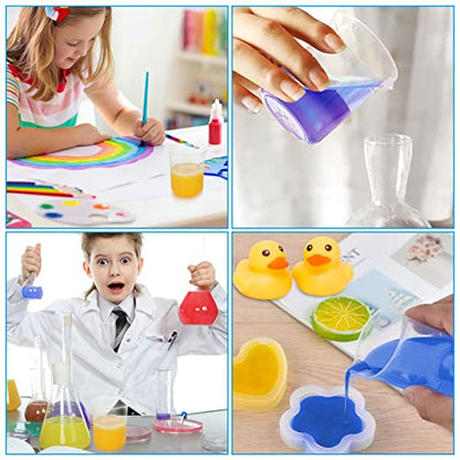 30 Pack 250ml Plastic Graduated Beakers - Clear Mixing Cups with Dripless Spout & Embossed Scale for Epoxy Resin, Paint, Science Lab & Kitchen Use - size: 250ML