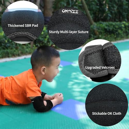 ONTYZZ Kids Elbow Pads Breathable Arm Stretchy Cotton Elbow Pads Elbow Protector for Skiing, Skating, Volleyball, Cycling Sports Safety Gear - color: ‎Black/YM