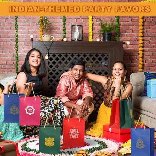 Lincia 16 Pcs Indian Return Gift Bags for Pooja Diwali Festival,Vivid - style: Vivid