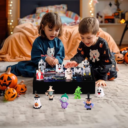 Nightmare Be Christmas Advent Calendar,Halloween Advent Calendar 2026,with 24 Collectible Ornament for Kids Adult Boys Girl,Halloween Countdown Calendar,Halloween Gifts - color: blue