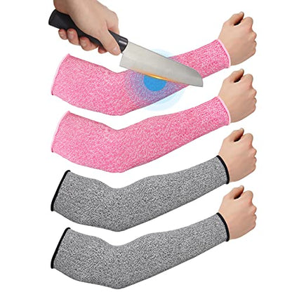 Geyoga Arm Sleeves Guards Cut Resistant HPPE,X-Large,Hppe,Black - color: Gray, Pink, size: Large, style: Hppe