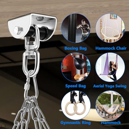 Eapele Heavy Bag Hanger, Punching Bag Mount for Ceiling 360° Swivel Wood Beam Holder for Boxing Bag, Heavy Bag, Gym Punching Bag, Speed Bag, Aerial Yoga Swing, Gymnastic Rings, Sandbag, Hammock - color: Heavy Bag Hanger