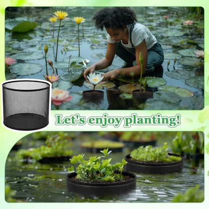 4 Pcs Large Aquatic Pond Planting Bags 10 x 12 Inch Reusable Fabric Pond Plant Pots 5 Gallon Breathable Aquatic Plant Basket Grow Bags for Bog Plants Water Lily Lotus Garden - size: 10 x 12 inch