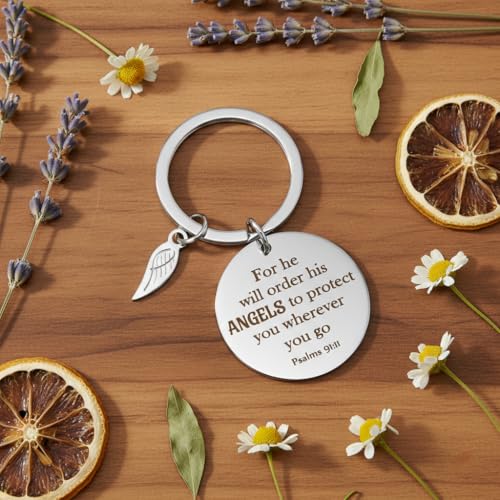 Bible Verse Keychain Christian Gifts Spiritual Religious for Men Women Friends Work Bestie Soul Sister Coworker Psalms 91 Faith Based Gifts Valentines Day Birthday Christmas Fathers Day Mothers Gift