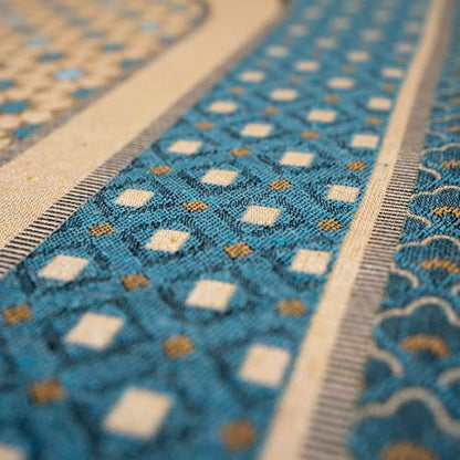 Modefa Turkish Islamic Prayer Mat Janamaz Sajjadah | Thin Woven Cotton Praying Rug Ramadan Eid Gift | Traditional Muslim Sejada for Men Women - Hira Diamond (Turquoise Blue) - color: Turquoise Blue