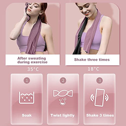 Pack of 20 Cooling Towel 40x12'' Ice Towel for Neck and Face Microfiber Chilly with Bag Breathable Yoga Gym Stay Cool Towels Sweat Rag for Workout Running Camping Pilates Beach, Pink - color: Pink