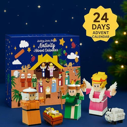 Nativity Advent Calendar 2026 Kids – 24 Days Building Blocks Kits Countdown Calendar Set, Stocking Stuffer Holiday Building Toys for Boys, Girls, Teens & Adults Ages 6+