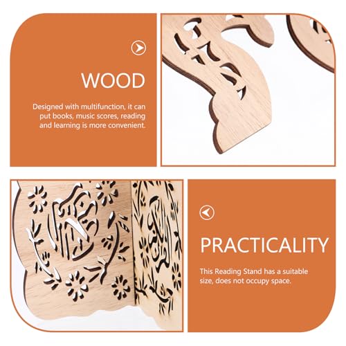 Alipis Detachable Wooden Bible Reading Stand Quran Display Rack Desktop Book Holder for Eid Festival Table Decoration
