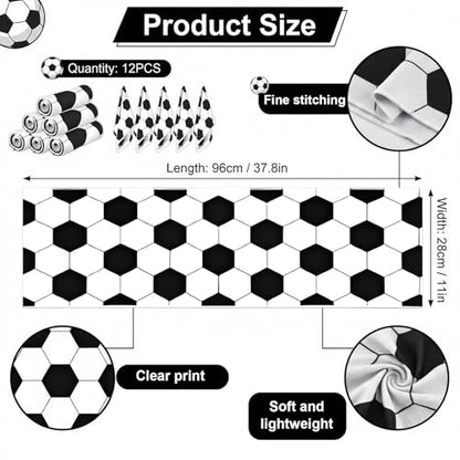 12 Counts Cooling Towels 40"X12",Sweat Towel Soccer Party Favors for Neck and Face,Soccer Sweat Towel Rags Microfiber Towels Sport Rags for Team Gym Running Coach Gift