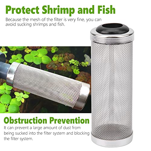 Joyzan Aquarium Intake Filter Mesh,Stainless Steel Inlet Shrimp Cover Guard | Net Inflow Basket Screen Strainer Metal Prefilter Tube Accessory Breeding Protector Protecting Fish Tank Inhalation 12mm