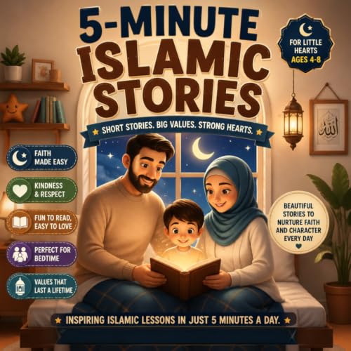 5-Minute Islamic Stories for Little Hearts: A beautiful collection of twenty short Islamic stories for children ages 4-8 — each story teaches a ... and trust in Allah (Children Stories)