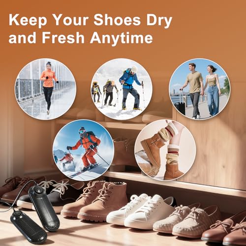 Electric Boot Dryer, Shoe Warmer with IC Controller, Footwear Travel Dryers Silent with 3/6/9 Hours Timer - color: Black Pro