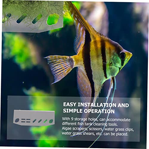 Sosoport 1Pc Aquarium Tool Organizer Fish Tank Holder for Accessories Compact Rack for Scrapers Scissors and Water