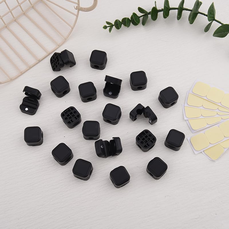 20 Pack Magnetic Cable Clips Silicone Cord Organizers Desk Wire Management Holders For Charging Cables Usb Cords Headphone Wires Self-Adhesive Wire Holder Keeper For Home Office Desk Nightstand