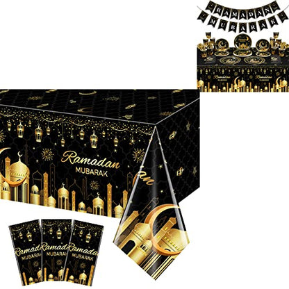 6 Pack Ramadan Plastic Tablecloth Decorations & Ramadan Party Supplies Decorations