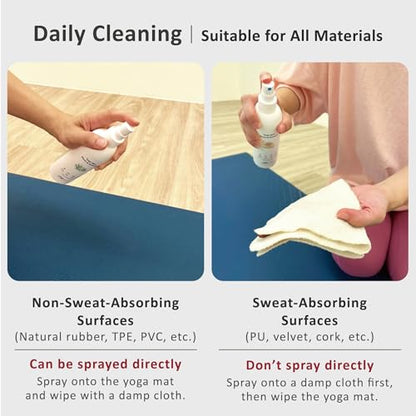 Yoga Mat Wash – Yoga Mat Spray for All Mats and Pilates, Yoga Accessories, Fitness Equipment and Gym Accessories Cleaner, Non-irritating, Non-alcohol - 8.45fl oz (Chamomile) - color: Chamomile