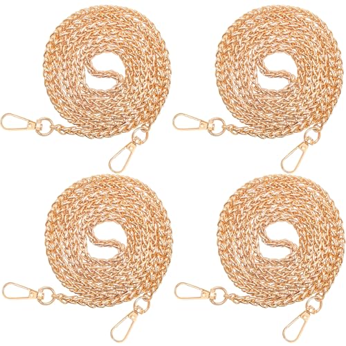 ELANE 4 PCS Purse Chain Straps,47" Purse Straps Purse Chains for Handbags Accessories for Crossbody Bags Purses - color: S-light Gold