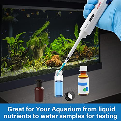 FOUR E'S SCIENTIFIC 20-200μL Pipette, Single-Channel Adjustable Pipettor | Manual Micropipette, Clear Volume Display, Lightweight Ergonomic Design - size: 06 (20-200ul)
