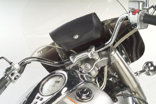 Dowco Willie & Max 59513-00 Revolution Series: Synthetic Leather Motorcycle Windshield Bag, Black, Universal Fit - size: 10.5"X6"X2.5"